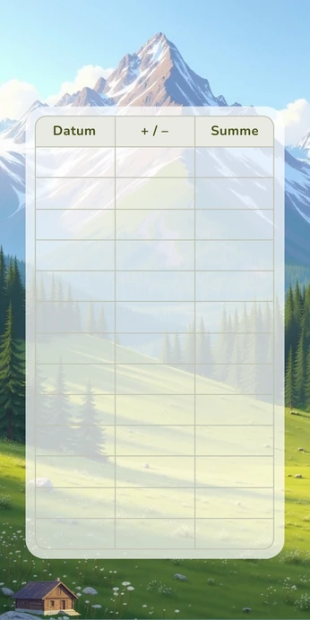 Blanko Budget Sheet im Almhütte Design