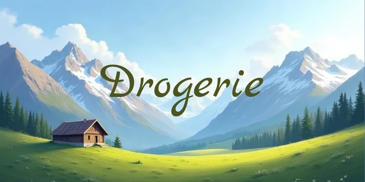 Deckblatt Drogerie im Almhütte Design