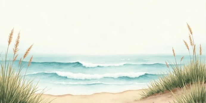 Blanko-Deckblatt im Aquarell Ozean Design