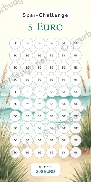 5 Euro Challenge im Aquarell Ozean Design