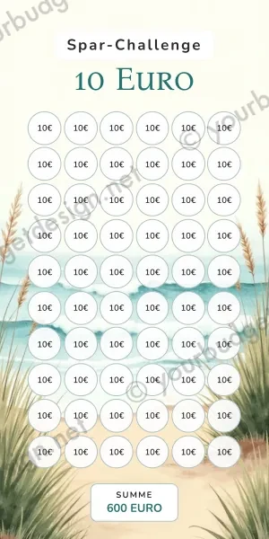 10 Euro Challenge im Aquarell Ozean Design