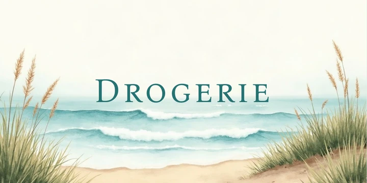 Deckblatt Drogerie im Aquarell Ozean Design