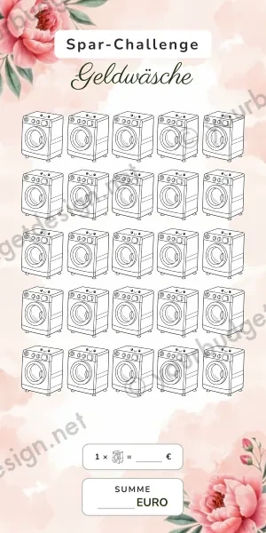 Geldwäsche Challenge im Aquarell Pfingstrosen Design