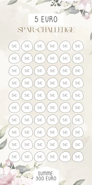 5 Euro Challenge im Beige Rosé Design