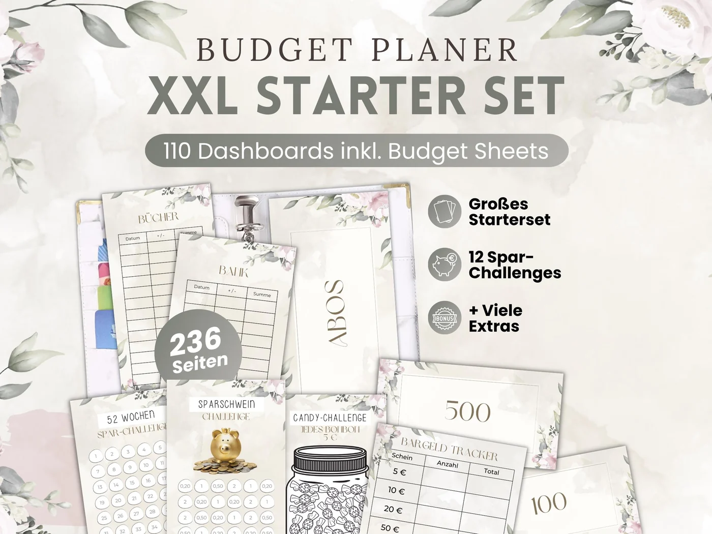 Budget Planer XXL Starter Set: Beige Rosé