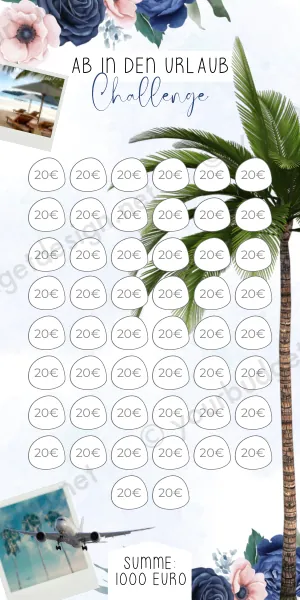Ab in den Urlaub Challenge im Blau Rosé Design