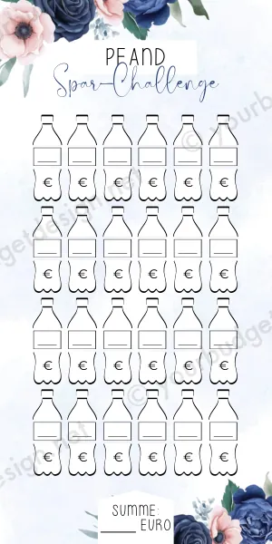 Pfand Challenge im Blau Rosé Design