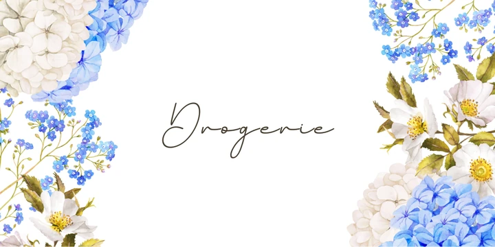 Deckblatt Drogerie im Blue Flower Design