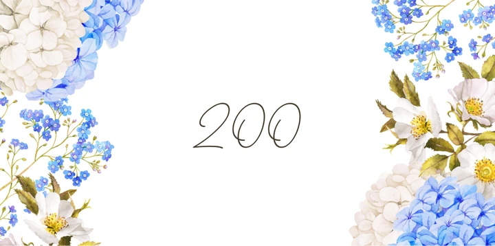 Platzhalterkarte 200 Euro im Blue Flower Design