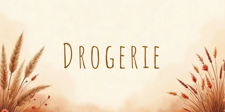 Deckblatt Drogerie im Boho Pampas Design