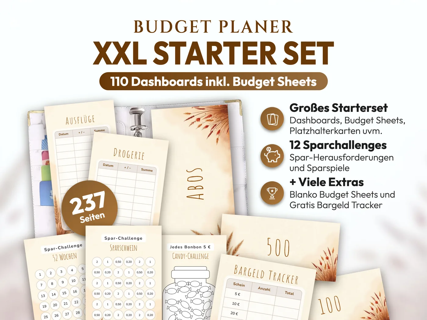 Budget Planer XXL Starter Set: Boho Pampas