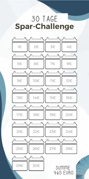 30 Tage Challenge im Business Blau Design