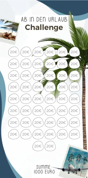 Ab in den Urlaub Challenge im Business Blau Design