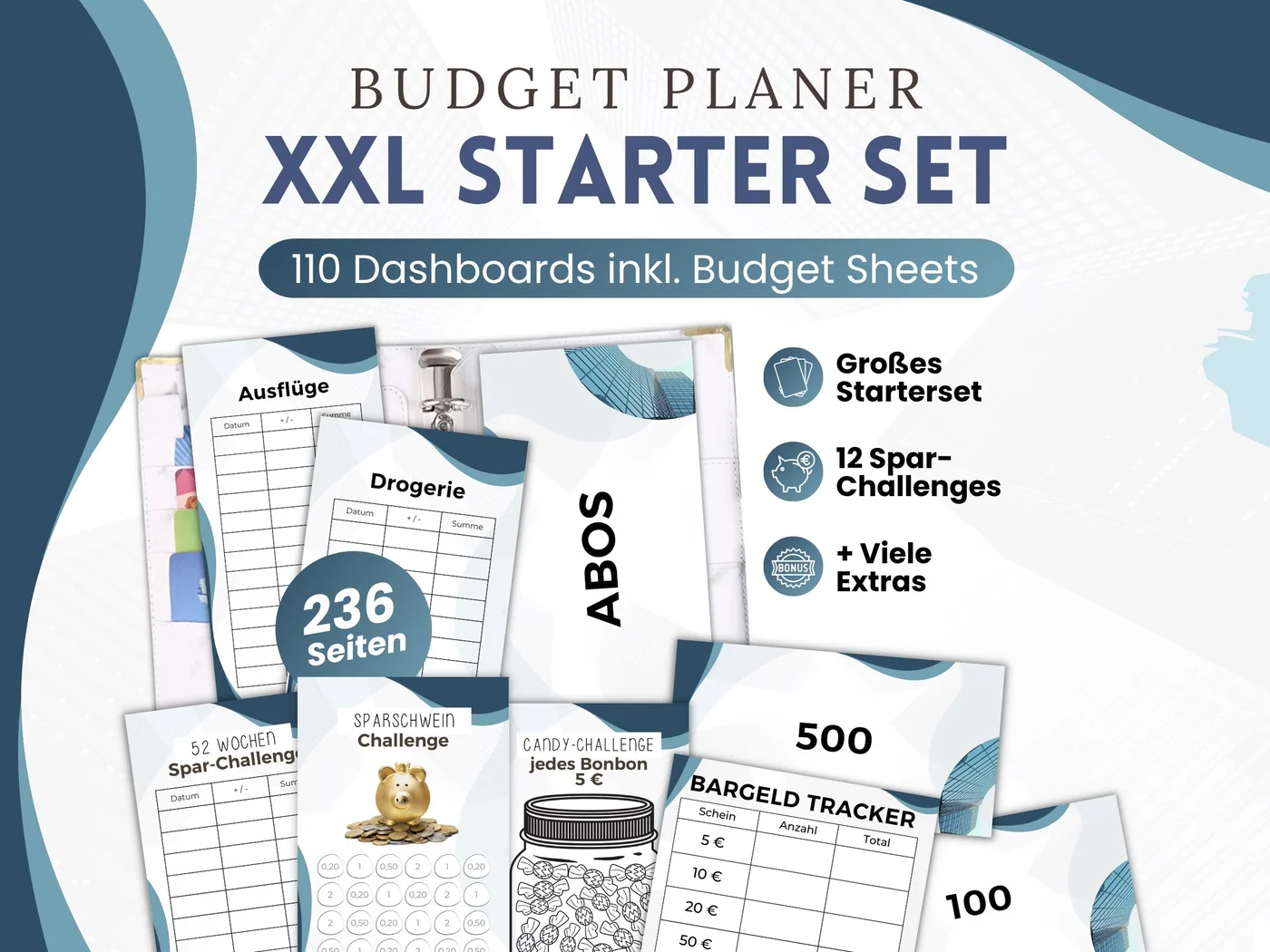 Budget Planer XXL Starter Set: Business Blau