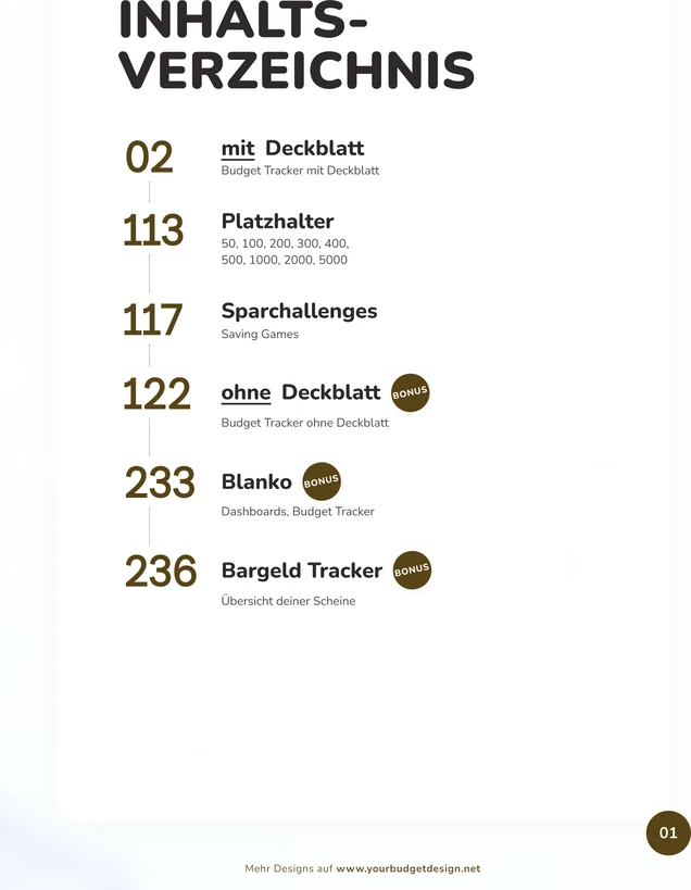 Inhaltsverzeichnis im Business Marmor Grau Design als A4-Druckseite