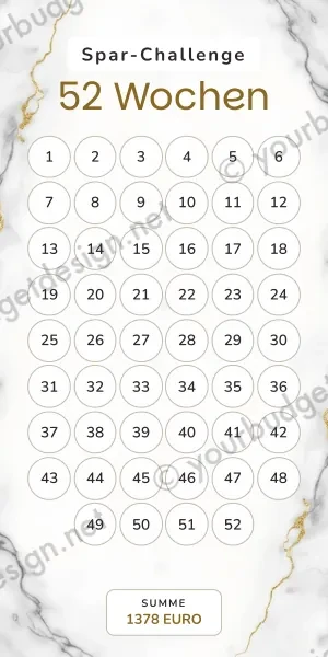 52 Wochen Challenge im Business Marmor Grau Design