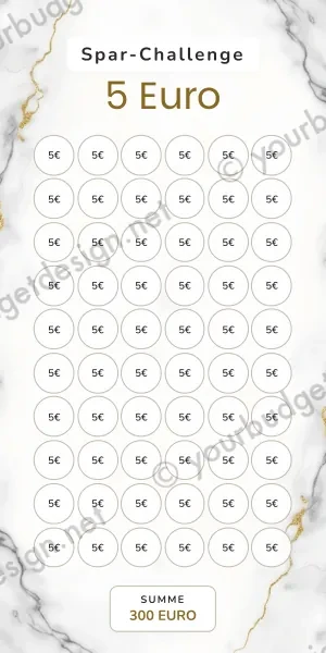 5 Euro Challenge im Business Marmor Grau Design