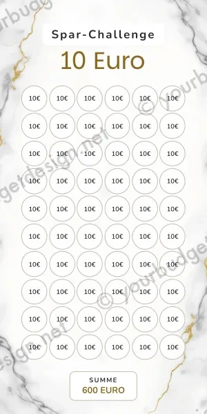10 Euro Challenge im Business Marmor Grau Design