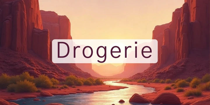Deckblatt Drogerie im Canyon Fluss Design