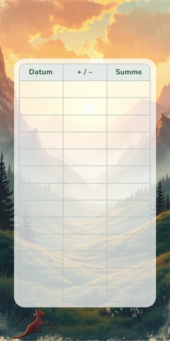 Blanko Budget Sheet im Drache Fantasy Design