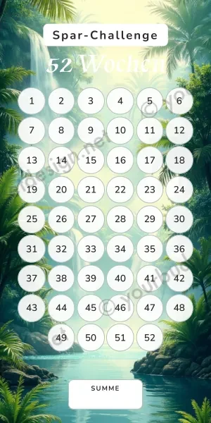 52 Wochen Challenge im Dschungel Wasserfall Design