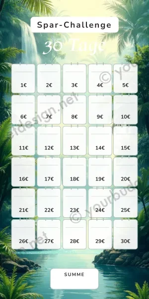 30 Tage Challenge im Dschungel Wasserfall Design