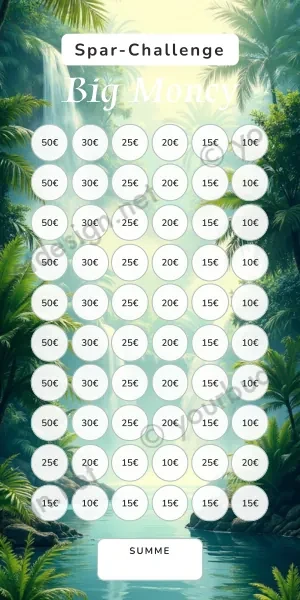 Big Money Challenge im Dschungel Wasserfall Design