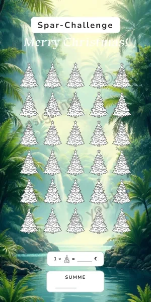 Christmas Challenge im Dschungel Wasserfall Design