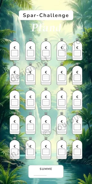 Pfand Challenge im Dschungel Wasserfall Design