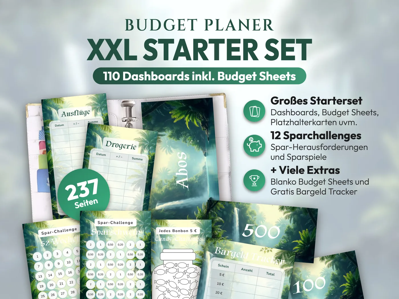 Budget Planer XXL Starter Set: Dschungel Wasserfall