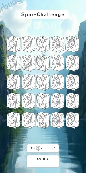 Geldwäsche Challenge im Fjord Wasserfall Design
