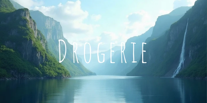 Deckblatt Drogerie im Fjord Wasserfall Design