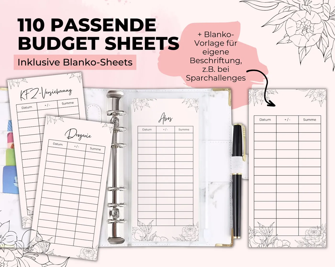 Budget Sheets zum Ausdrucken auf A4