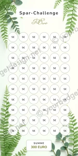 5 Euro Challenge im Greenery Farn Design