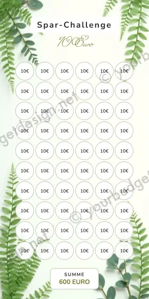 10 Euro Challenge im Greenery Farn Design