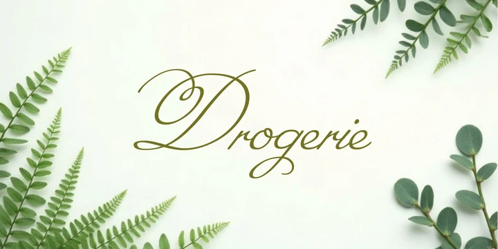 Deckblatt Drogerie im Greenery Farn Design