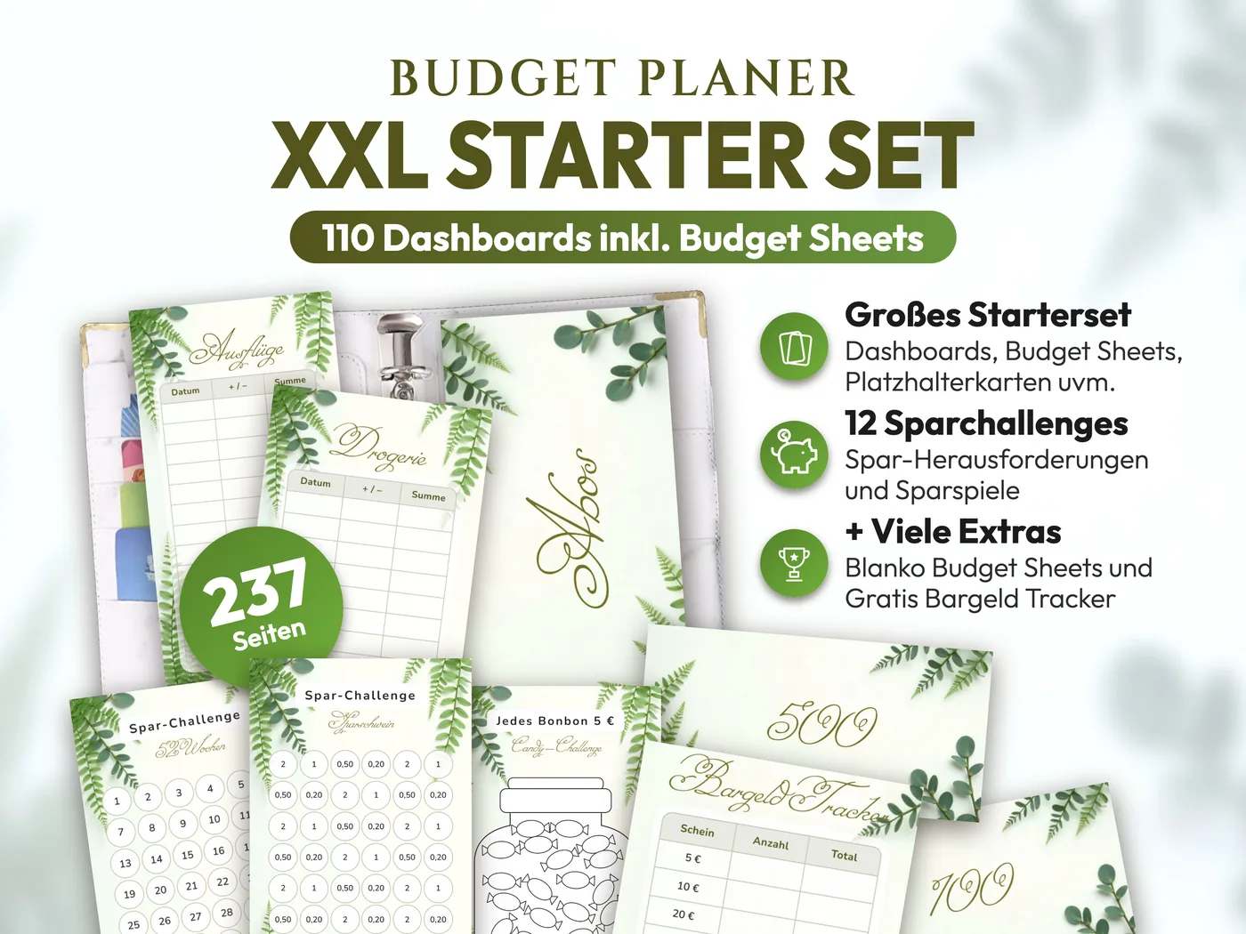 Budget Planer XXL Starter Set: Greenery Farn