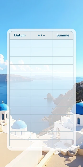 Blanko Budget Sheet im Griechisches Inseldorf Design
