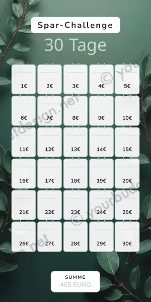 30 Tage Challenge im Herren Dunkelgrün Blatt Design