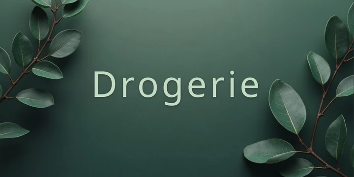Deckblatt Drogerie im Herren Dunkelgrün Blatt Design