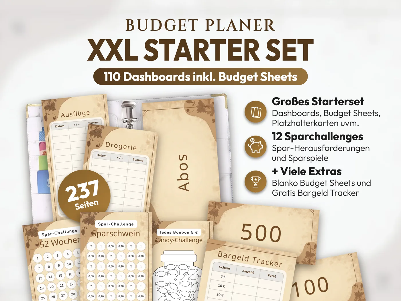 Budget Planer XXL Starter Set: Herren Kraftpapier