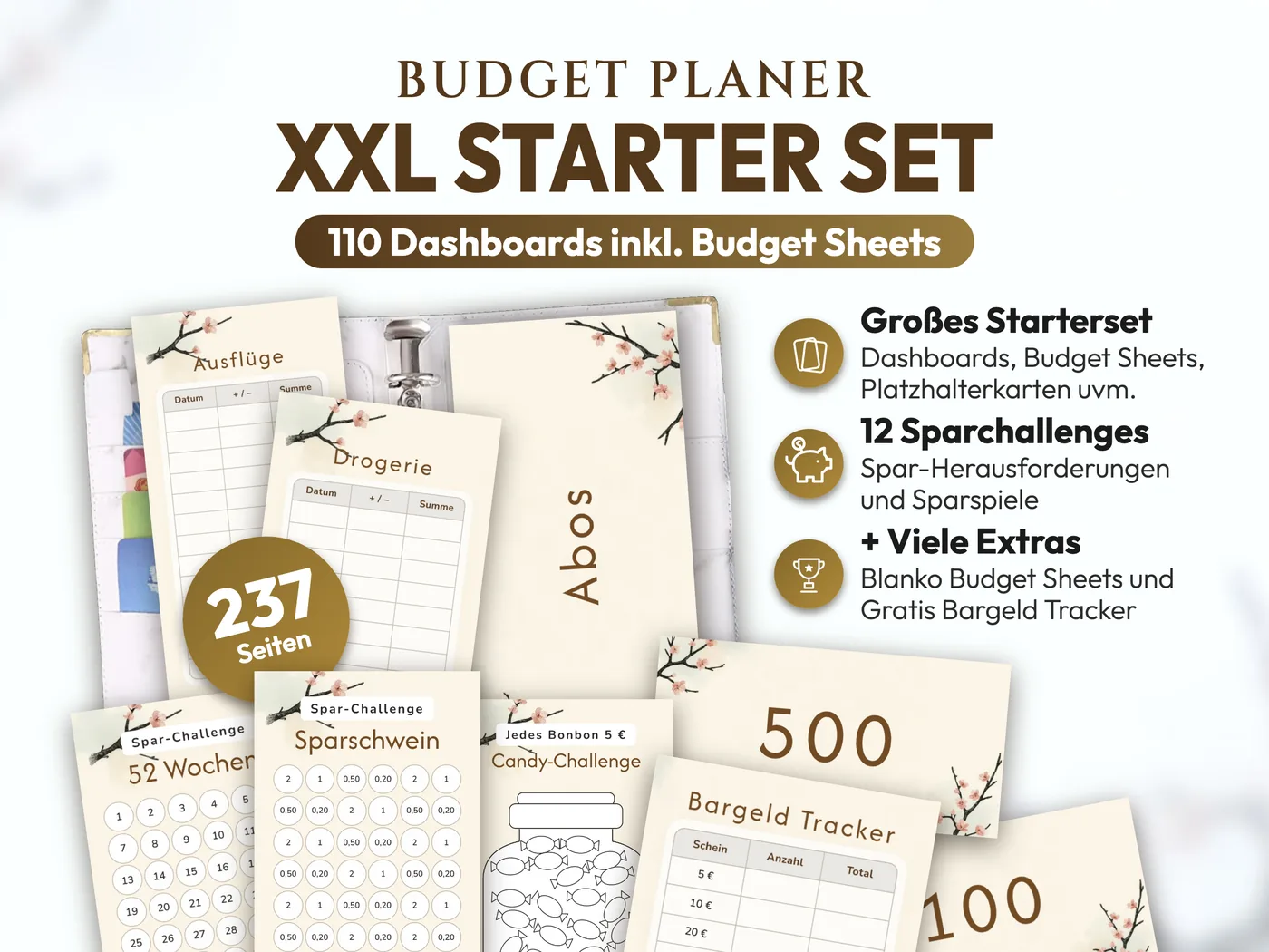 Budget Planer XXL Starter Set: Japandi Zweige