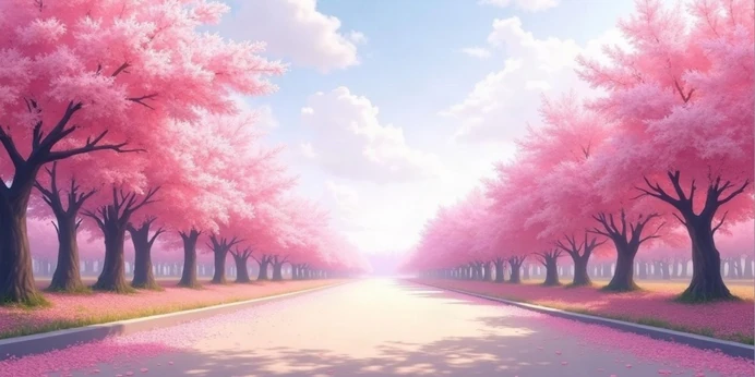 Blanko-Deckblatt im Kirschblüten Allee Design