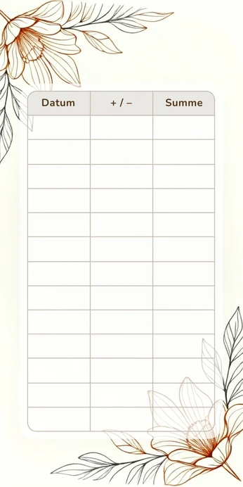 Blanko Budget Sheet im Line Art Design