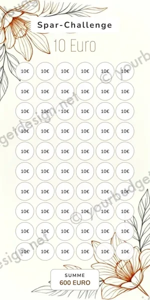 10 Euro Challenge im Line Art Design