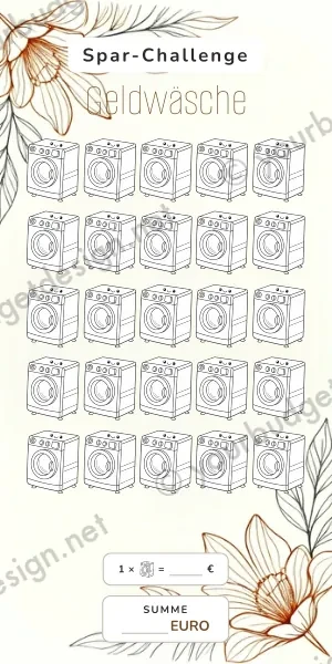 Geldwäsche Challenge im Line Art Design