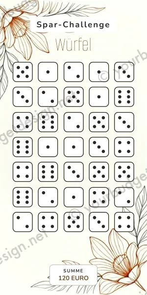 Würfel Challenge im Line Art Design