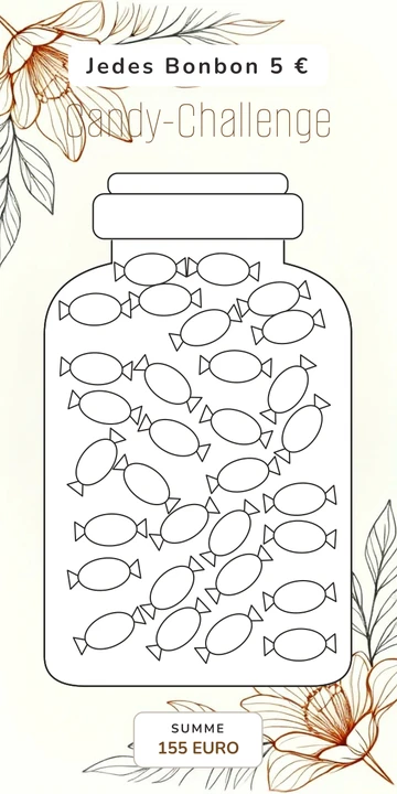 Candy Sparchallenge im Line Art Design