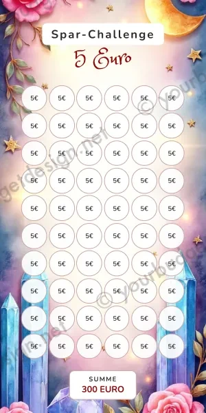 5 Euro Challenge im Magie Kristalle Design