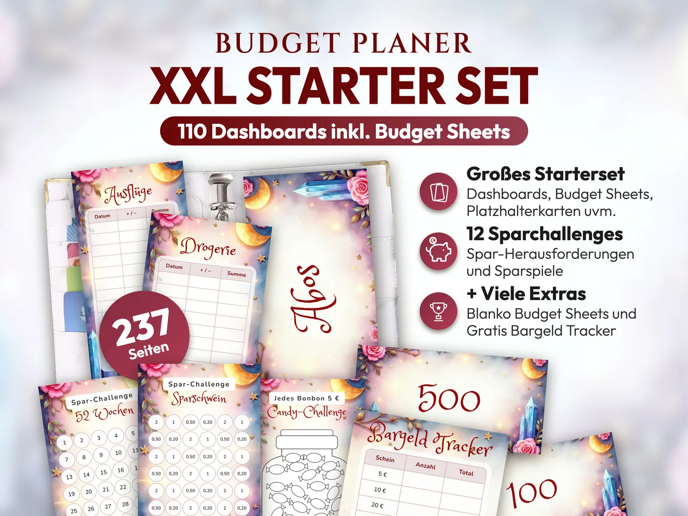 Budget Planer XXL Starter Set: Magie Kristalle